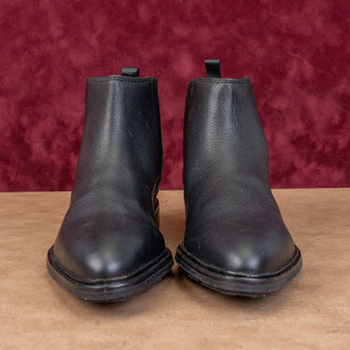 Via Spiga Emelin Black Leather Slip-on Chelsea Ankle Fashion Boots sz 6.5