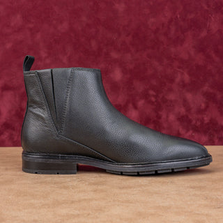 Via Spiga Emelin Black Leather Slip-on Chelsea Ankle Fashion Boots sz 6.5