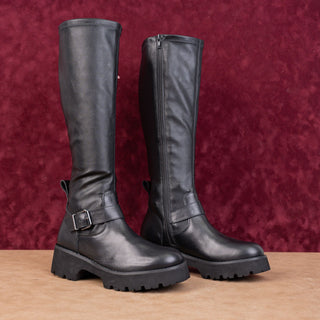 Blondo Women Festival Party Waterproof Black Leather Moto Biker Boots sz 7.5