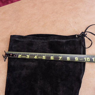Torrid Women Black Suede Wide Calf Party Heel Fashion Knee Boots sz 10.5
