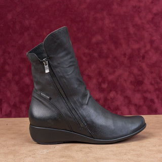 Mephisto Women Nessia Black Leather Zip Ankle Fashion Comfortable Boots sz 8