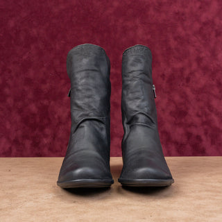 Mephisto Women Nessia Black Leather Zip Ankle Fashion Comfortable Boots sz 8