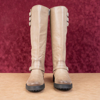 Lucky Brand Women Citere Stone Leather Zip Riding Moto Tall Boots 8US EUR 39