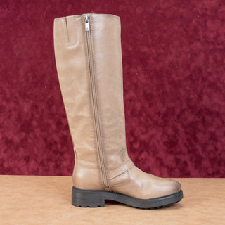 Lucky Brand Women Citere Stone Leather Zip Riding Moto Tall Boots 8US EUR 39