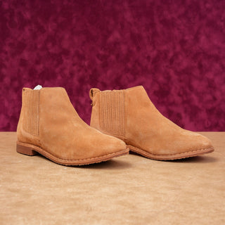 Seychelles Boho Ankle Boots Womens 8 Brown Suede Festival Slip On Low Heel