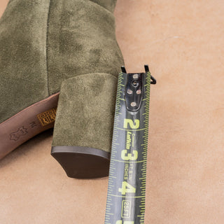 Tory Burch Women Brooke Slouch Slip-on Green Suede Block heel Knee Boots sz 7