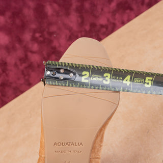Aquatalia Women Leora Luxe Tan Suede Zip Party Night Knee Boots sz 11