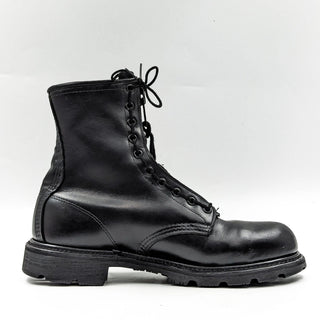 Red Wing Men Work Safety Steel Toe Cap Front Zip Black Leather Boots size 8D