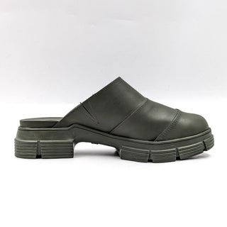 Ganni Women Lug Sole Green Rubber Platform Clog size 10US EUR40