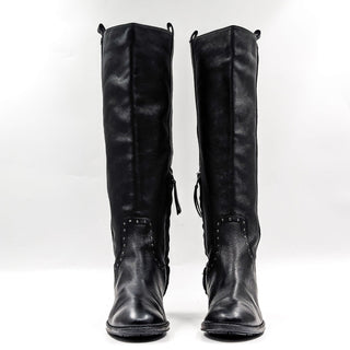 Sam Edelman Women Prina Zip Black Leather Studded Riding boots size 8.5