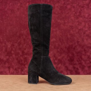 La Canadienne Women Jemma 60s Black Suede Zip Waterproof Knee Boots sz 8