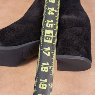 La Canadienne Women Jemma 60s Black Suede Zip Waterproof Knee Boots sz 8