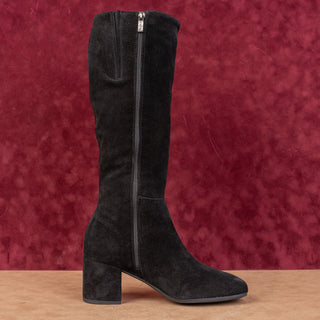 La Canadienne Women Jemma 60s Black Suede Zip Waterproof Knee Boots sz 8