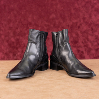 Paul Green Women Willow Black Leather Zip Ankle Fashion Boots sz 6.5US UK4