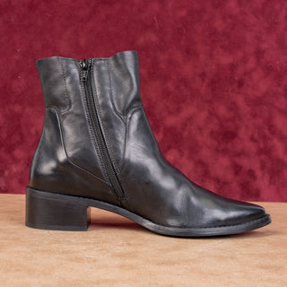 Paul Green Women Willow Black Leather Zip Ankle Fashion Boots sz 6.5US UK4