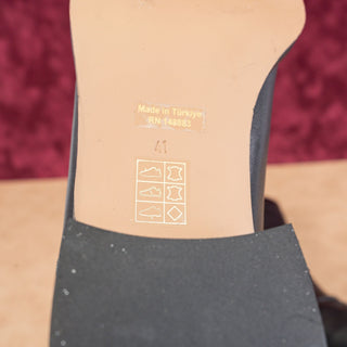 Bibi Lou Women Black Leather Cowboy Western Mid calf Boots sz 11US EUR41