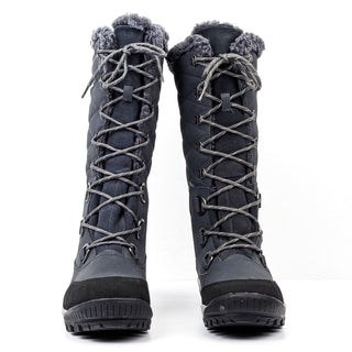 Bearpaw Women Isabelle Charcoal Fabric Lace-up Winter Snow Boots sz 11