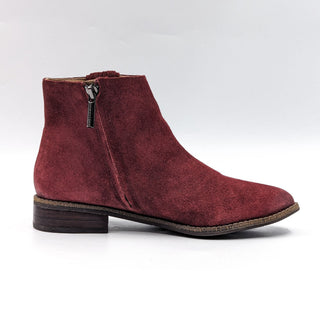 Karl Lagerfeld Paris Women Sixte Burgundy Suede Tassel Ankle Boots size 6