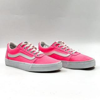 Vans Women Neon Pink Old Skool Canvas Lace-up sneakers size 9.5