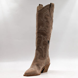 Dolce Vita Women Samsin Western Cowgirl Light Beige Suede Tall Boots Size 5