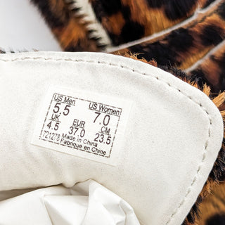 VANS Unisex S53 Calf hair Leopard Print platform sneakers size M5.5 W7