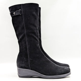 La Canadienne Women Lizza Black Suede Zip Waterproof Fashion Tall Boots size 9.5