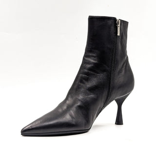 AGL Women Idle Black Leather Office Dressy Ankle Heel Boots 7US EUR37