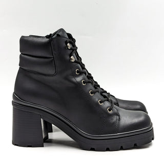 Jeffrey Campbell Women Hikes Black Leather Festival Platform Combat Boots size 9.5