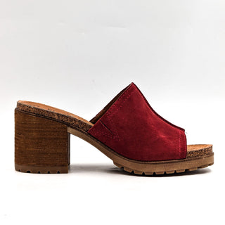 Zodiac Women Lissa Red Suede Slide Heeled Platform Sandals size 9.5