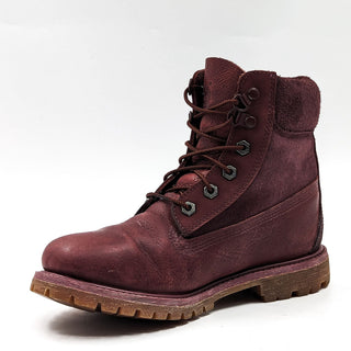 Timberland Women Premium 6Inch Burgundy Leather Lace Combat Boots size 7