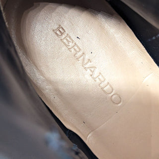 Bernardo Women Houston Black Leather Dressy Office Buckle Boots size 9.5