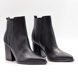 Marc Fisher LTD Women Oshay Black Leather Western Pointy Toe Boots size 7.5