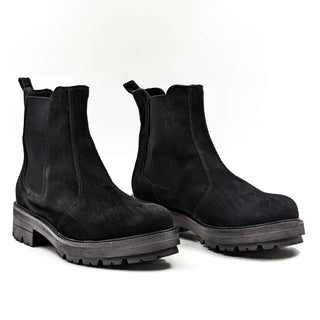 La Canadienne Women Black Suede Platform Waterproof Chelsea Boots size 9.5