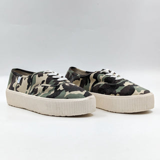 Cool Planet by Steve Madden Stream Green Camo Platform Lace-up Sneakers Size 10