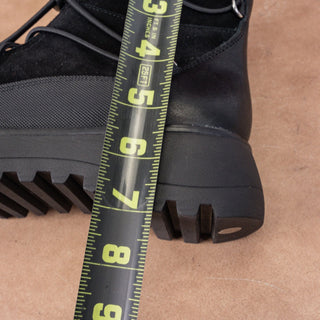 Lucky Brand Women Caelia Black Leather Drawcord Lace Winter Platform Boots sz 6