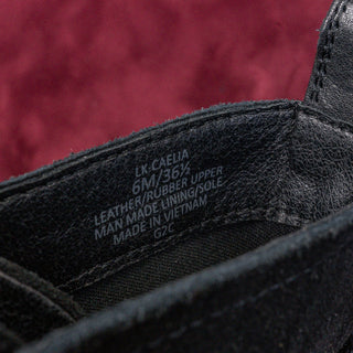 Lucky Brand Women Caelia Black Leather Drawcord Lace Winter Platform Boots sz 6