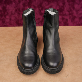 Franco Sarto Women Black Faux Leather Stomp Festival Party Boots sz 8