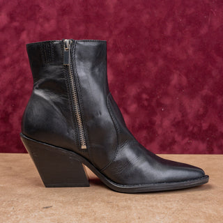Dolce Vita Women Western Cowboy Black Leather Ankle Boots sz 7.5