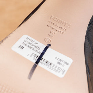 Schutz Women Elysse Platform Pointy Toe High Heel Black Leather Boots Size 8