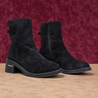 Wonders Women Waterproof Black Suede Zip Ankle Fashion Boots sz 7.5US EUR38