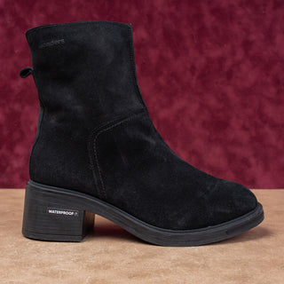 Wonders Women Waterproof Black Suede Zip Ankle Fashion Boots sz 7.5US EUR38