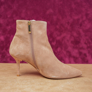 L'Agence Women Jeannie Pointed Toe Dress Taupe Suede Boots sz 8US EUR 38.5