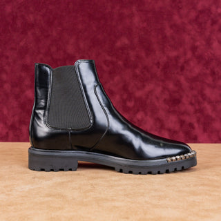 Schutz Women Daisha Embellished Patent Leather Chelsea Ankle Boots sz 8