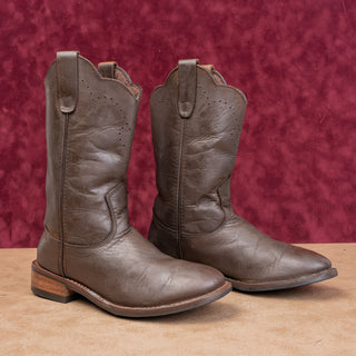 Redhead Men Vintage Retro 90s Brown Leather Western Cowboy Pull on Boots sz 7.5