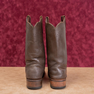 Redhead Men Vintage Retro 90s Brown Leather Western Cowboy Pull on Boots sz 7.5