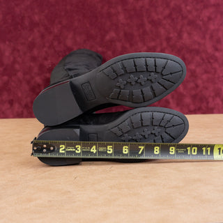 Sam Edelman Women Pam Black Suede OTK Zip Stretch Flat Lug Boots size 7