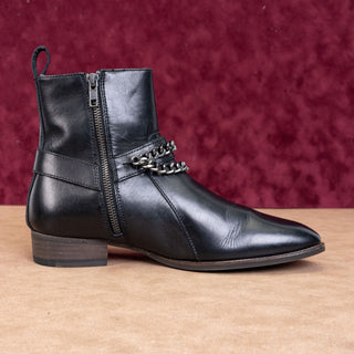 Blake McKay Men Dunbar Black Leather Harness Ankle Boots sz 7.5