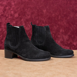 La Canadienne Wmn Prince Chelsea Western Cowboy Vibram Black Suede Boots Sz 8.5
