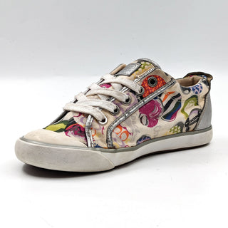 Coach Women Battern CC Logo Multi print lace up Sneakers size 6