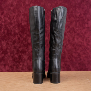 La Canadienne Women Jack Waterproof Festival Square Black Leather Zip Boots sz 7